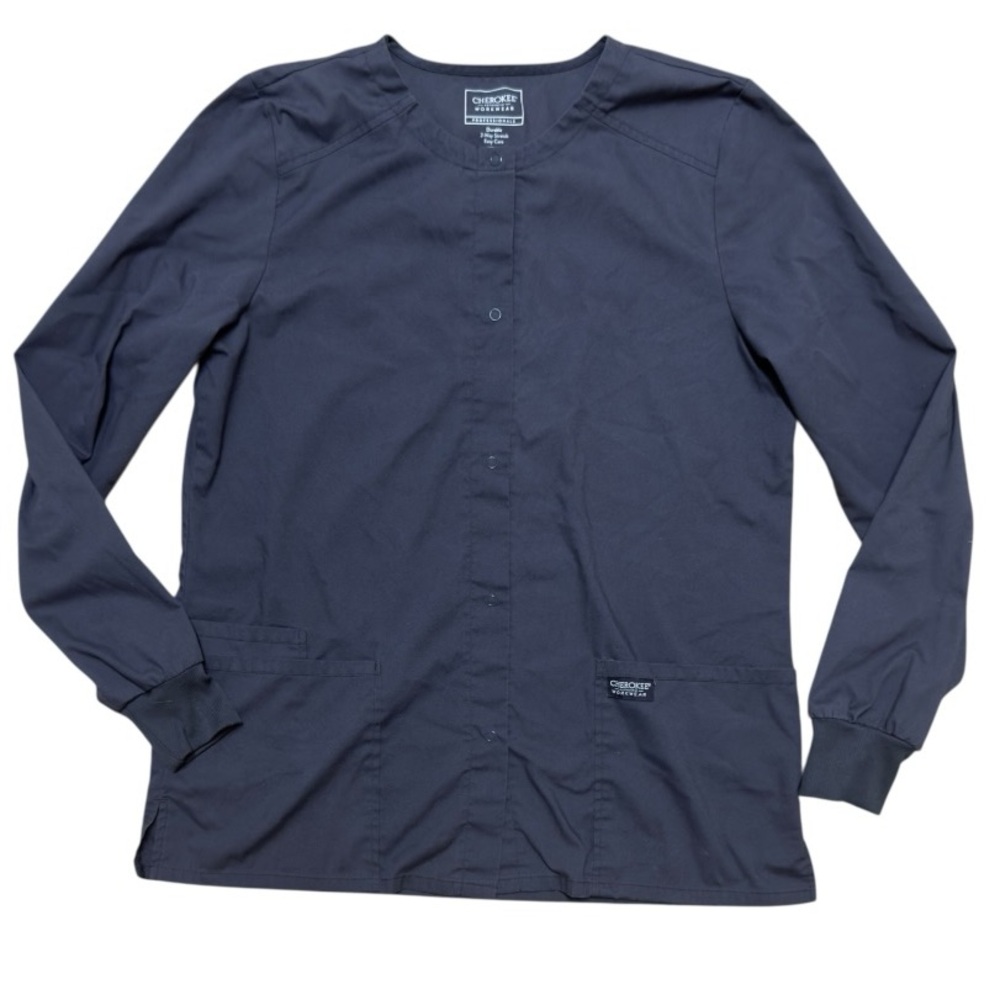 Cherokee WW Professionals Women’s Snap-Front Warm Up Scrub Jacket style WW340 - Picture 2 of 9